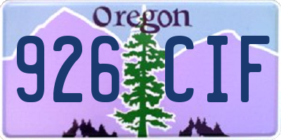 OR license plate 926CIF