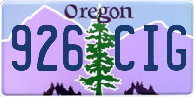 OR license plate 926CIG