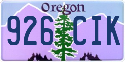 OR license plate 926CIK