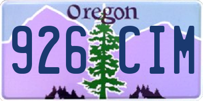 OR license plate 926CIM