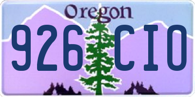 OR license plate 926CIO