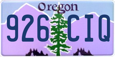 OR license plate 926CIQ