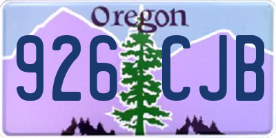 OR license plate 926CJB