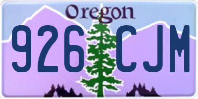 OR license plate 926CJM