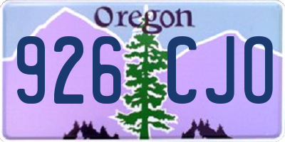 OR license plate 926CJO