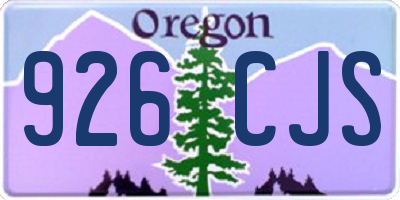 OR license plate 926CJS