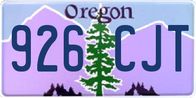 OR license plate 926CJT