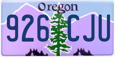 OR license plate 926CJU