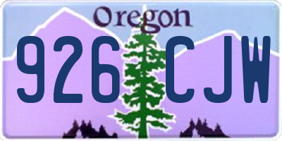 OR license plate 926CJW