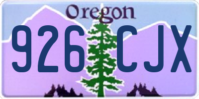 OR license plate 926CJX
