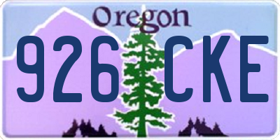 OR license plate 926CKE