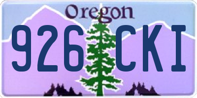 OR license plate 926CKI