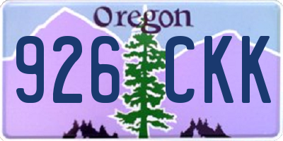 OR license plate 926CKK
