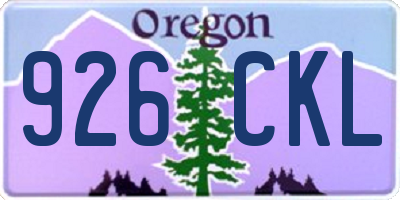 OR license plate 926CKL