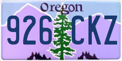 OR license plate 926CKZ