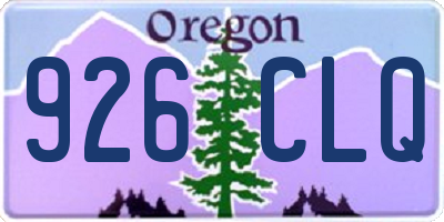 OR license plate 926CLQ