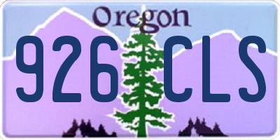 OR license plate 926CLS