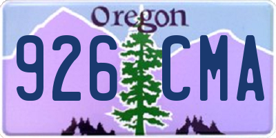 OR license plate 926CMA
