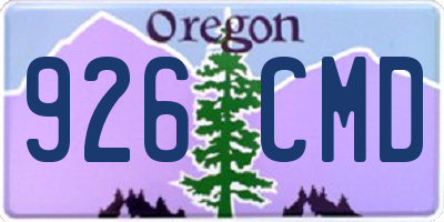 OR license plate 926CMD