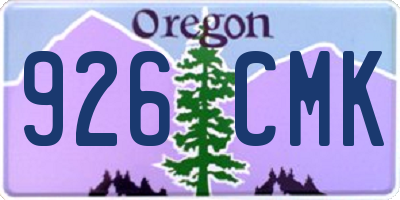OR license plate 926CMK