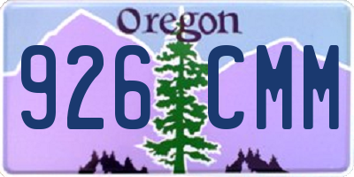 OR license plate 926CMM