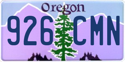 OR license plate 926CMN