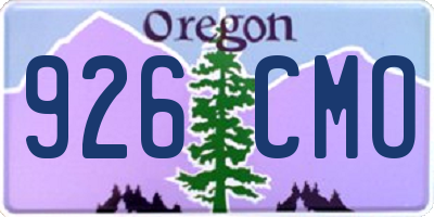 OR license plate 926CMO