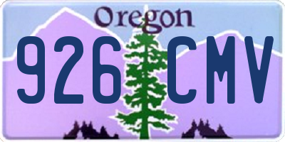 OR license plate 926CMV