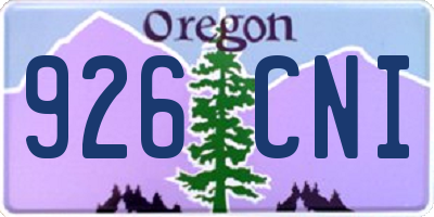 OR license plate 926CNI