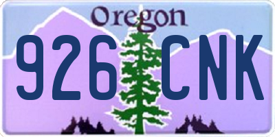 OR license plate 926CNK
