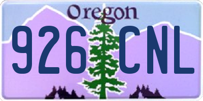 OR license plate 926CNL