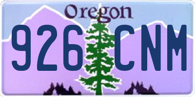 OR license plate 926CNM