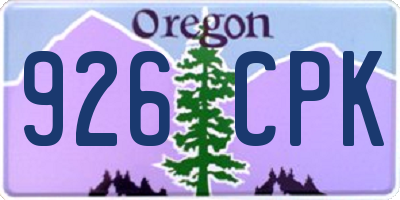 OR license plate 926CPK