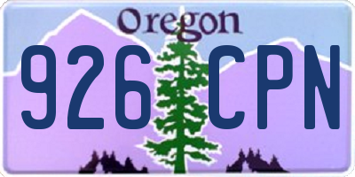 OR license plate 926CPN