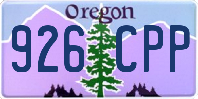 OR license plate 926CPP