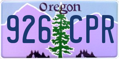 OR license plate 926CPR