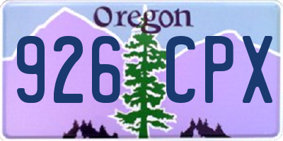 OR license plate 926CPX