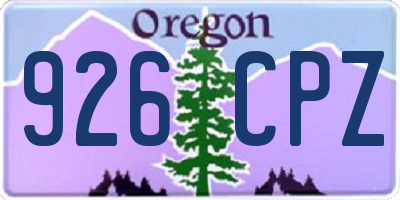 OR license plate 926CPZ