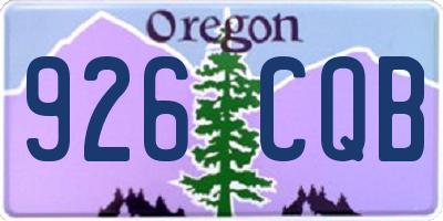 OR license plate 926CQB