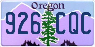 OR license plate 926CQC