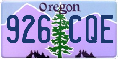 OR license plate 926CQE