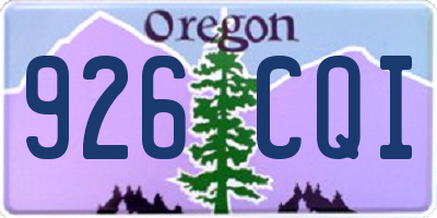 OR license plate 926CQI