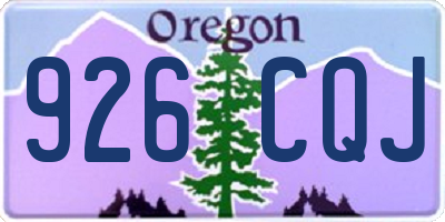 OR license plate 926CQJ