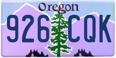 OR license plate 926CQK