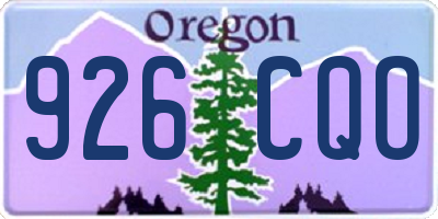 OR license plate 926CQO