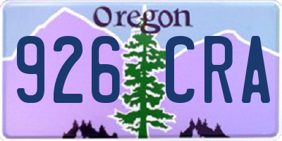 OR license plate 926CRA