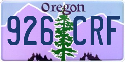 OR license plate 926CRF