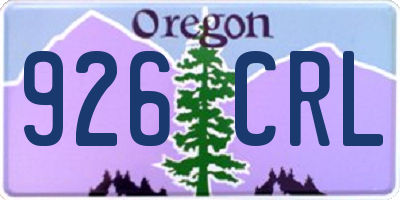 OR license plate 926CRL