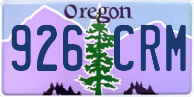 OR license plate 926CRM