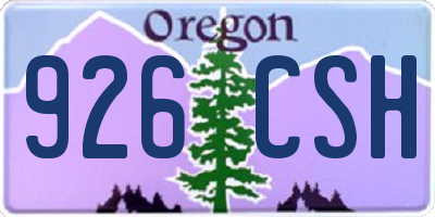 OR license plate 926CSH